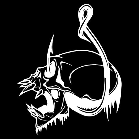Skull Fish Hook Fishing Bone Boat Truck Window Car Sticker Automobiles Motorcycles Exterior Accessories Vinyl Decals