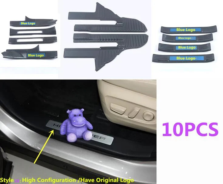 For Toyota Highlander 2020 2021 2022 Car Stainless Steel Pedal Door Sill Scuff Plate Exterior Inner Built Threshold Parts