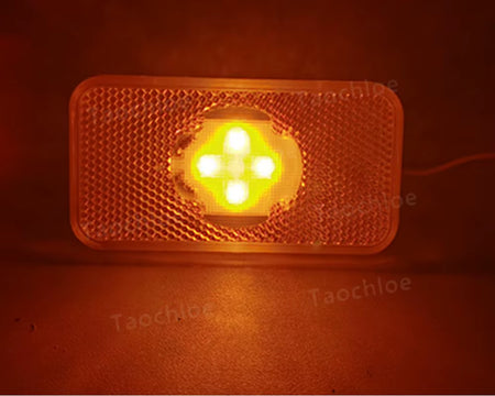 1Pc 24V Yellow Amber Led Reflector for Volvo Side Marker Lamp Clearance Light + Wire Connector Plug for Volvo Truck Emark