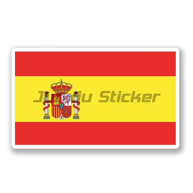 Spain Flag Sticker Helmet Wall Stickers Rooms Truck Stickers Truck Motorcycle Sticker Bike Accessories Car Decal Racing