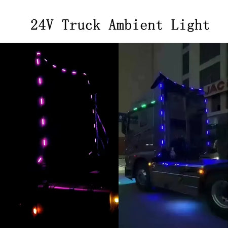 24V LED Flashing Truck Ambient Light Roof Bumper Door Lamp Trailer Lorry Caravan Accessories Decoration for Volvo Van Truck