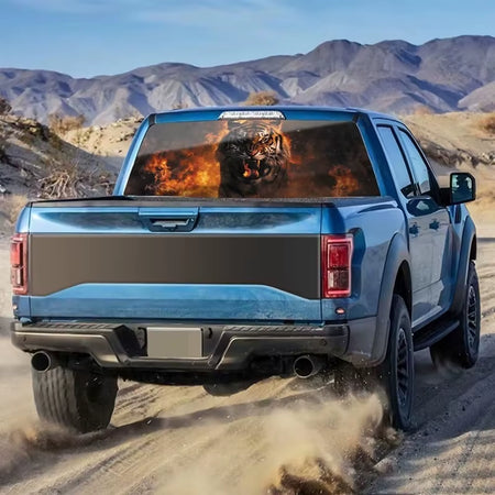 3D Animal Car Rear Windshield Sticker Perforated Vinyl Sticker for Truck Pickup Truck SUV Auto Exterior Accessories